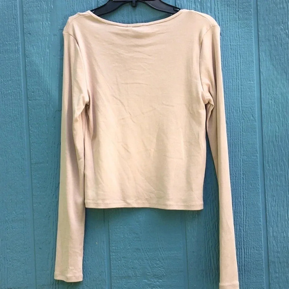 NWT Top Shop Cream Button Down Long Sleeve Top 10 - Picture 8 of 8